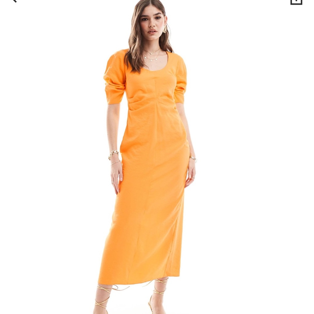 Midi orange dress